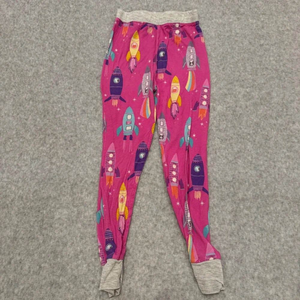 Little Sleepies 3T Pink Rocket Ship Bamboo Viscose Pajama Set Lunaluxe Space